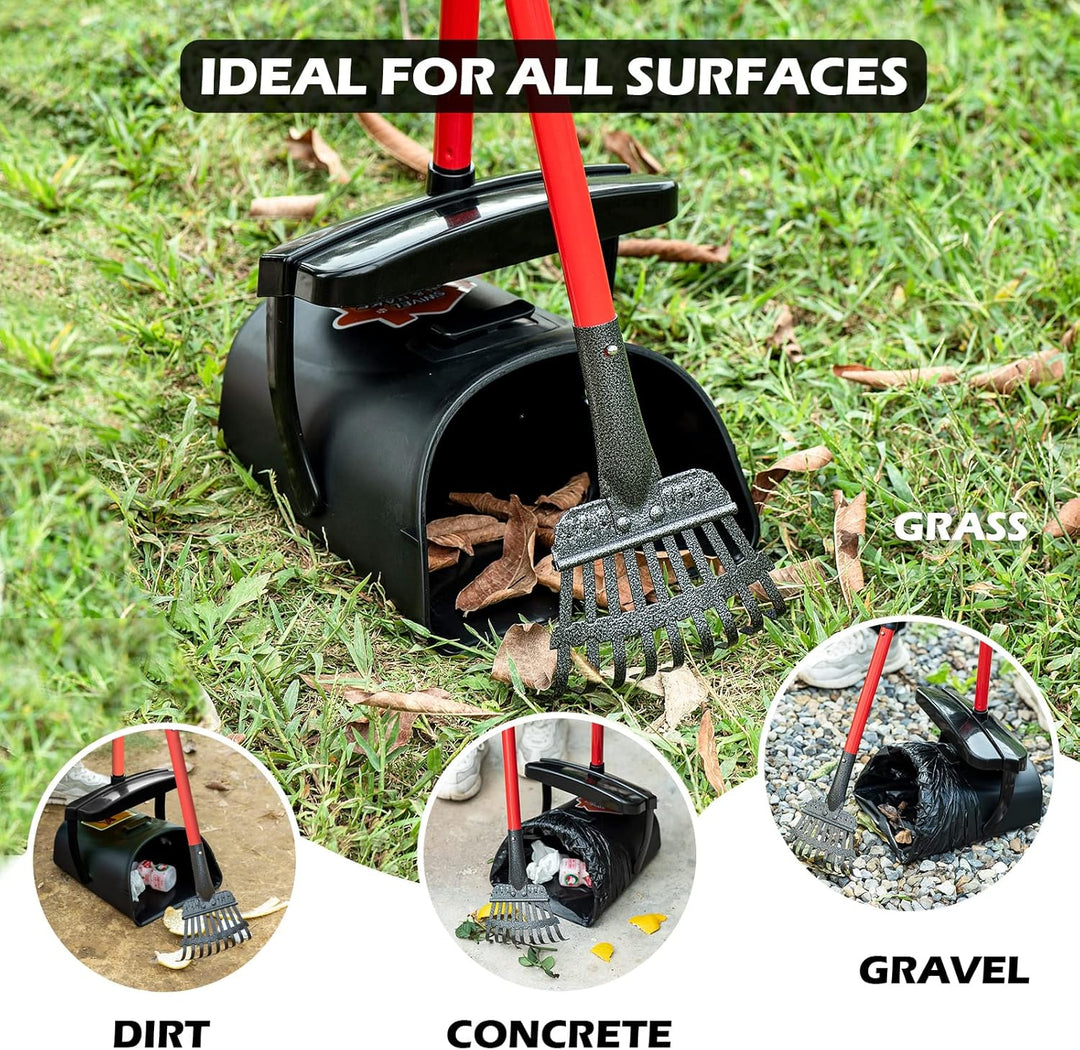 BANORES Pooper Scooper Grosser drehbarer Mülleimer & Rechen für grosse und kleine Hunde, Verwendung