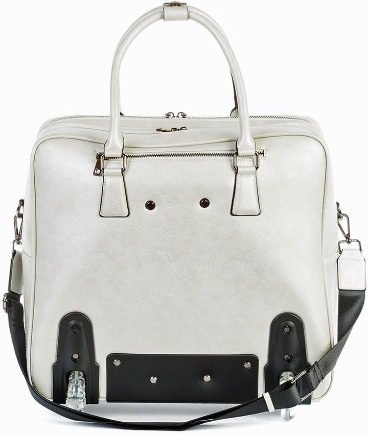 Damen rollende Aktentasche Trolley Silber-weiss, Laptoptrolley Tasche