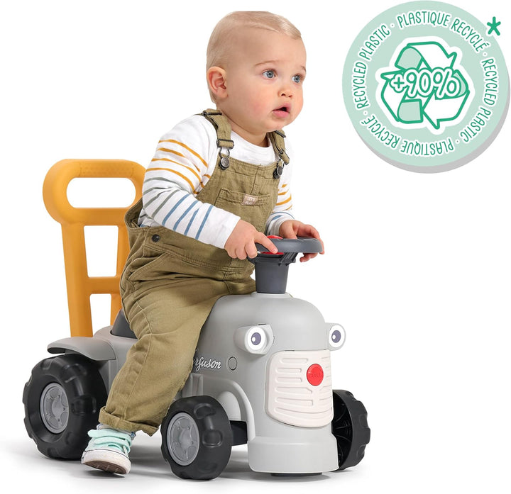FALK - Traktor Ferguson grau mit ergonomischer Stange zur Gehhilfe – ab 12 Monaten – 90% recycelter
