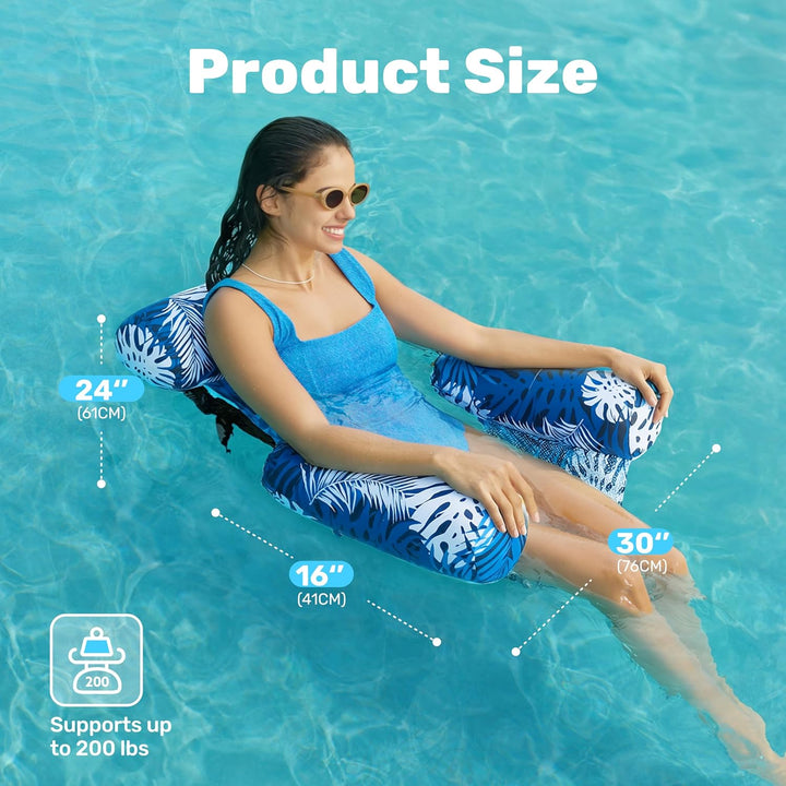 Sloosh 2 Packungen Pool Float Hängematte Stühle, Blumenmuster Wasser schwimmenden Stuhl, Aufblasbare