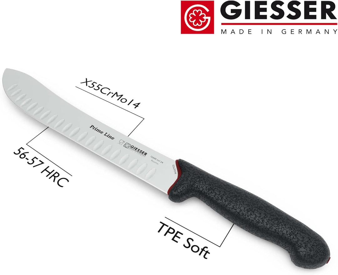 Giesser seit 1776 - Made in Germany - Zuschneidemesser rutschfest PrimeLine, 24 cm Klinge mit Kulle,