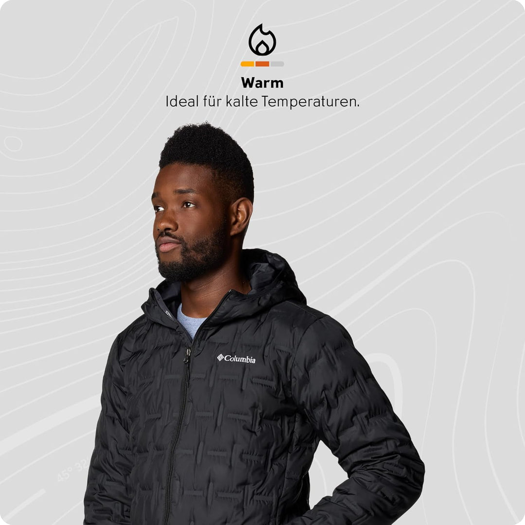 Columbia Herren Delta Ridge Down Hooded Jacket Daunenjacke Mit Kapuze (1er Pack) S Schwarz, S Schwar