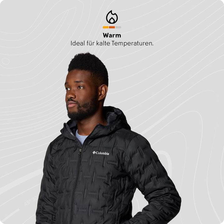 Columbia Herren Delta Ridge Down Hooded Jacket Daunenjacke Mit Kapuze (1er Pack) S Schwarz, S Schwar