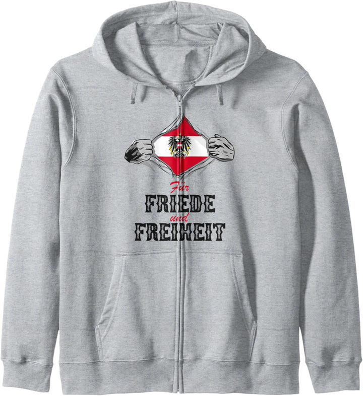 Friede Freiheit Österreich - Patriot Österreich Wappen Kapuzenjacke