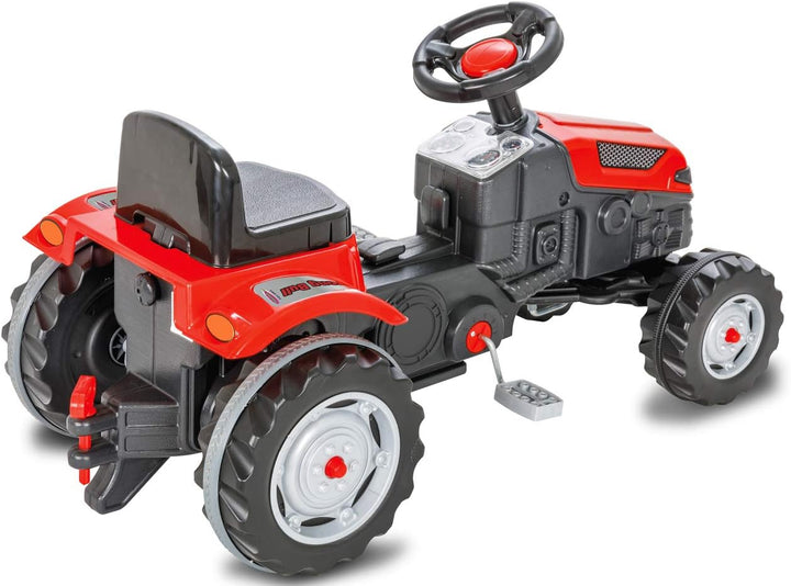 Trettraktor Strong Bull – Kippschutz, Antrieb durch Treten der Pedale, leichtgängiges Lenkradsystem,