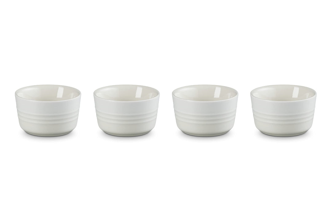 Le Creuset 4-er Set Mini Förmchen aus Steinzeug, Meringue, 79109107160000 4er-Set Meringue, 4er-Set