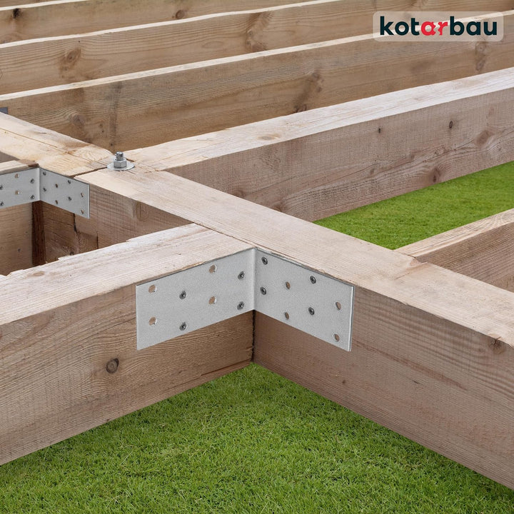 KOTARBAU 100er Set Winkelverbinder 75 x 75 x 40 mm Verzinkt Stahl Bauwinkel Montagelöcher Möbelwinke