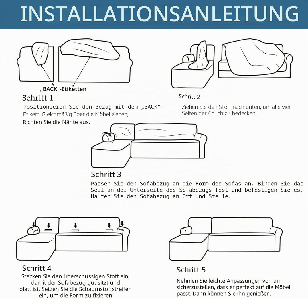 JHLD Sofabezug L Form, Stretch Sofabezug Samt L-förmiger Sofabezug Weiche Anti-rutsch Sofa Überwürfe
