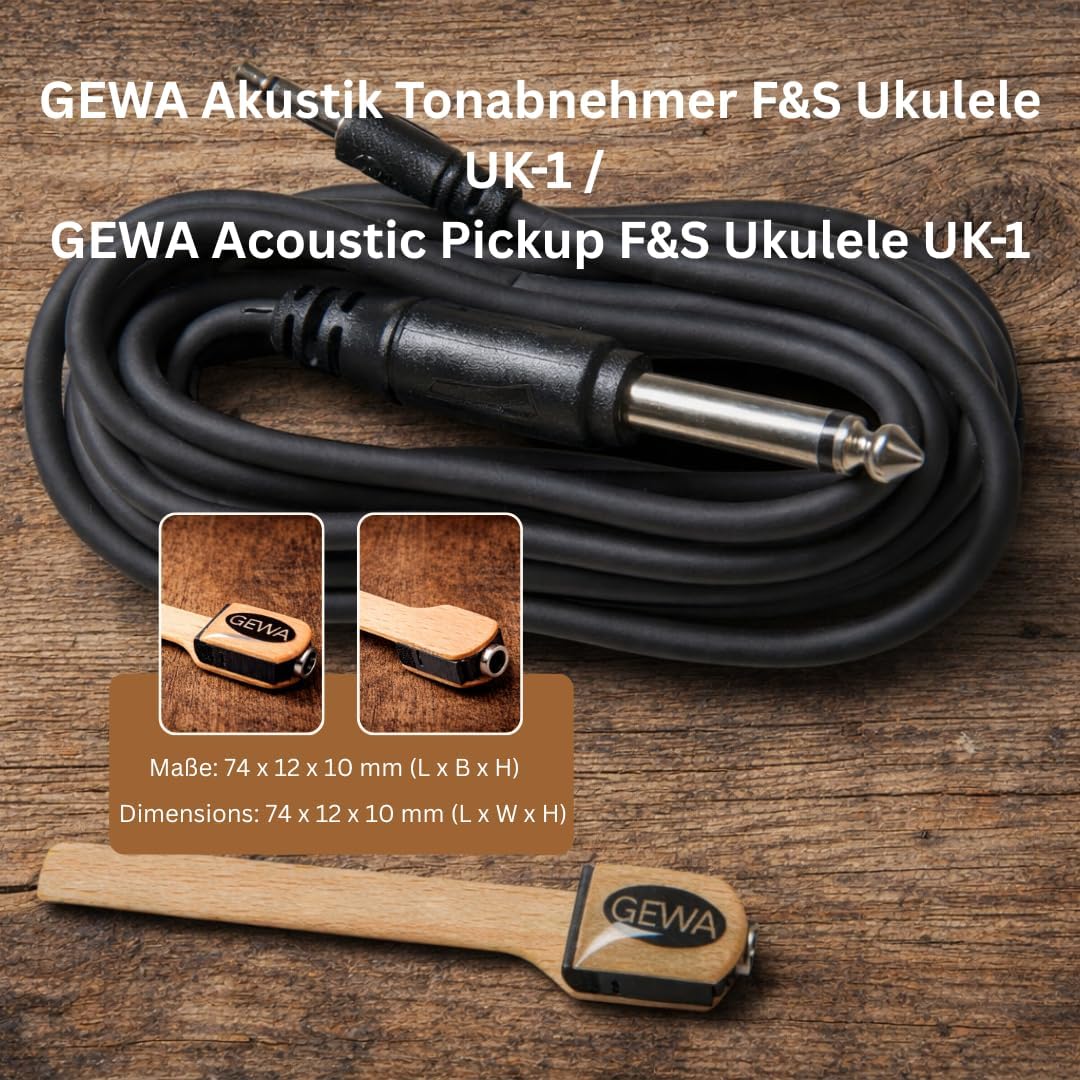 Fire & Stone 942028 Akustiktonabnehmer UK-1 Ukulele, UK-1