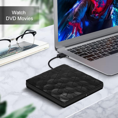 Comter Externes CD DVD Laufwerk, USB 3.0 USB-C Portable DVD/CD Leser und CD DVD-/+RW Brenner/Plug&Pl