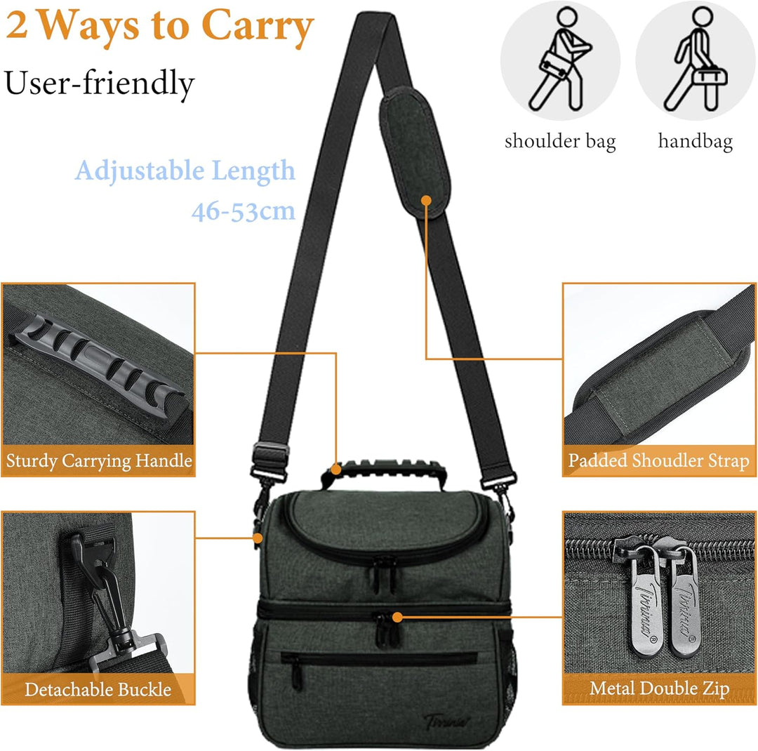 Kato Tirrinia Faltbar Gross Kühltasche 13L(22Dosen), Doppellagige Isoliertasche Lunchtasche Picknick