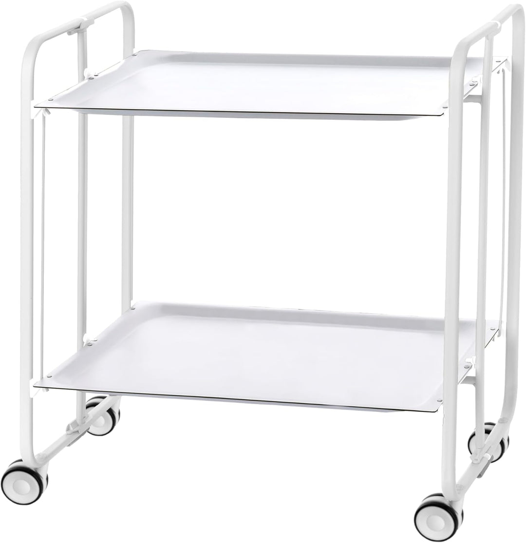 DON HIERRO - Servierwagen weiss, klappbar, 2 Böden. Rollwagen Bauhaus-Weiss Einheitsgrösse Weiss, Ei