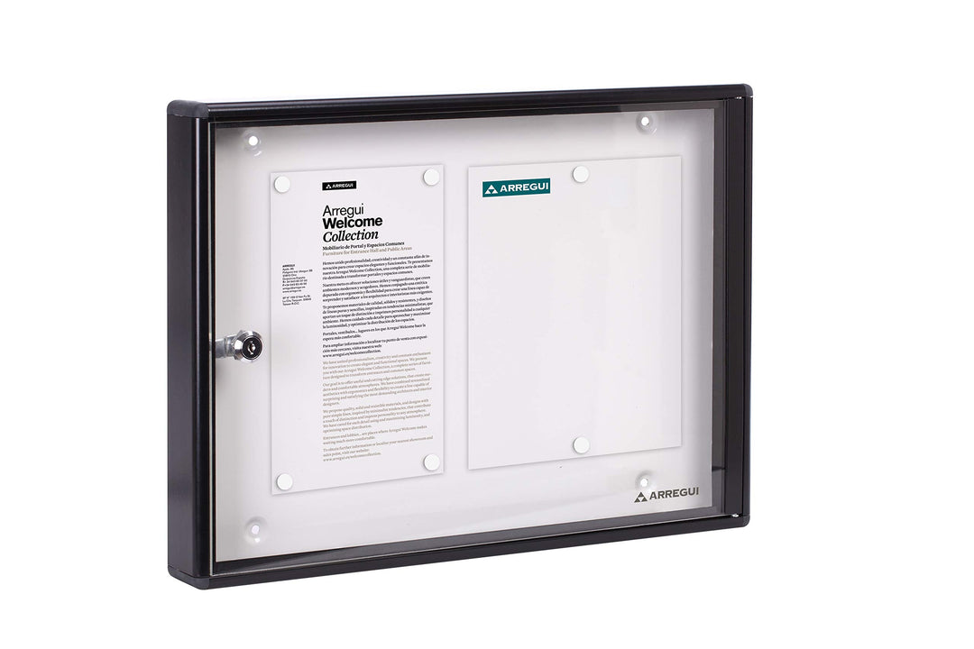 ARREGUI PAN-44 Schaukasten aus Aluminium und Methacrylat, Infokasten, Abshcliessbar Innen Magnetisch