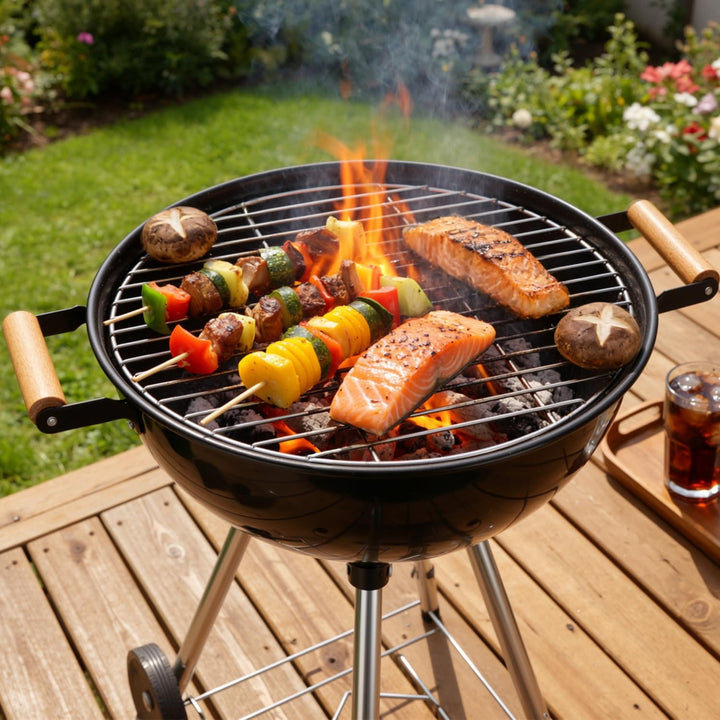 Grillrost Edelstahl 55 cm Rund – 304 Edelstahl BBQ Grillgitter, Stabil 6mm Draht, Flach, Silber, Ers