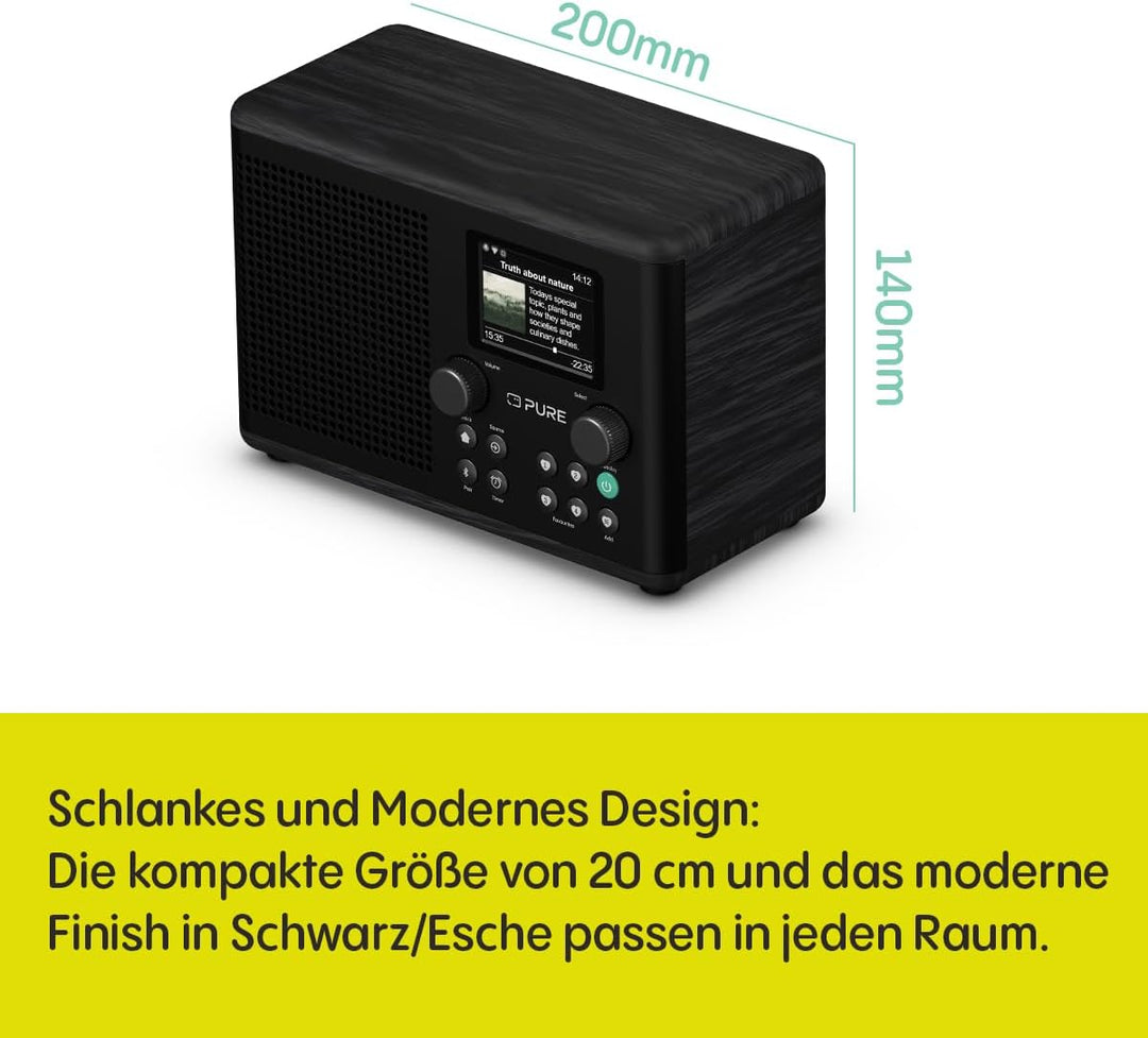 Pure Classic H4i – Internetradio mit WLAN, DAB+ & FM, Bluetooth 5.3, USB – 10W Lautsprecher – 2,4" F