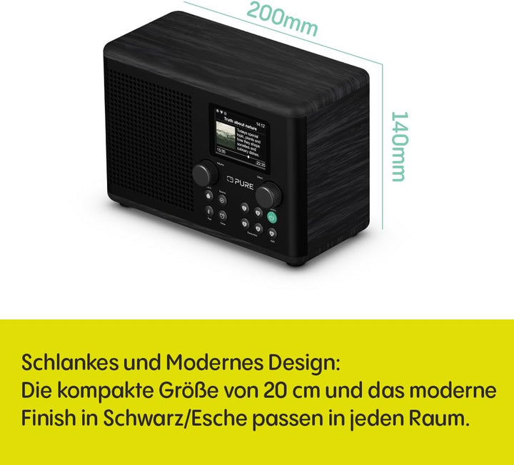 Pure Classic H4i – Internetradio mit WLAN, DAB+ & FM, Bluetooth 5.3, USB – 10W Lautsprecher – 2,4" F