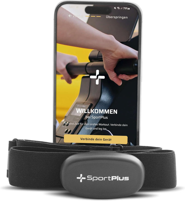SportPlus 4.0 Herzfrequenz-Brustgurt mit App-Kompatibilität für iOS (ab 7.1), Android (ab 4.3) und W