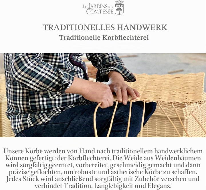 Les Jardins de la Comtesse - Picknick Wicker und Leder Champs-Elysees Blau - Picknickkorb Full / 4 P