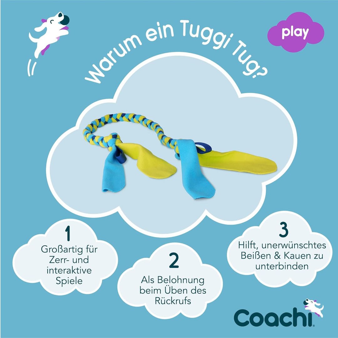 Coachi Tuggi Tug für Hunde, perfekt für Zerrspiele, robust & angenehm, lustiges Belohnungstraining,
