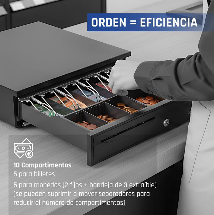 iggual - Geldkassette Abschliessbar IRON - 30 | Kassenschublade mit automatischer oder manueller Öff