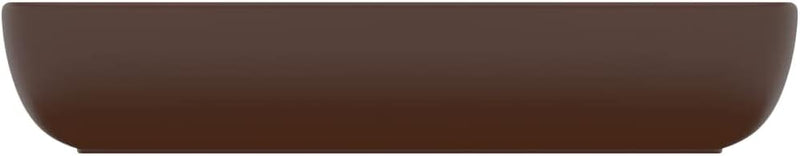 HOMIUSE Luxus-Waschbecken Rechteckig Matt Dunkelbraun 71x38 cm Keramik Waschbecken Waschtisch Aufsat