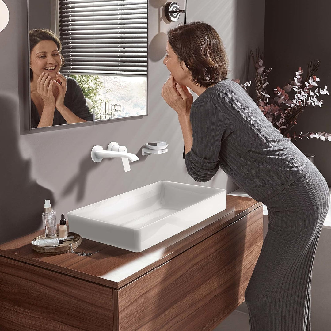hansgrohe Waschtischarmatur Unterputz für Wandmontage Vivenis, Wasserhahn Bad mit Ablaufgarnitur unv