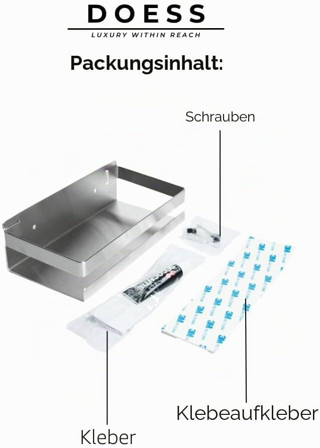 Duschkorb - Badezimmerregal Ohne Bohren - Shampoo-Halter - Rechteckiger Badezimmer-Organizer Aus Ede