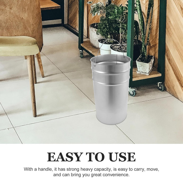 Happyyami Verzinkter Eisenmülleimer Inneneimer Rund 1 Stück Silber