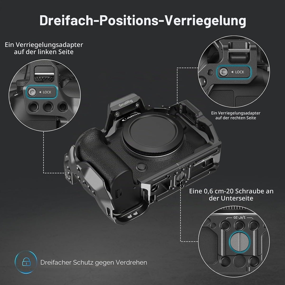 SMALLRIG R6 Mark II Kamerakäfig für Canon, Formschlüssiges Videokamera-Rig für Canon R6 Mark II, Ein