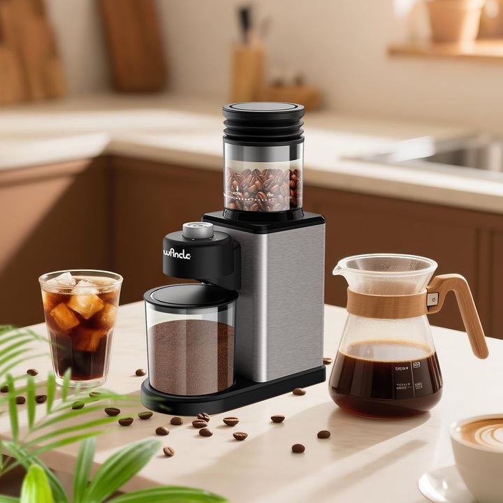 Wancle Elektrische Kaffeemühle mit Kegelmahlwerk - 25 einstellbare Mahlgrade für Espresso/French Pre