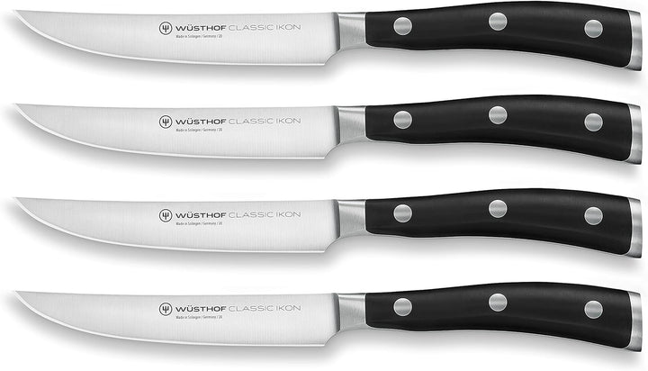WÜSTHOF Classic Ikon Steakmessersatz mit 4 Messern, Classic Ikon