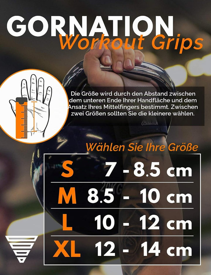 GORNATION Fitness-Handschuhe, Leder-Grips mit Handgelenkstütze für Herren &amp; Damen, Alternative für T