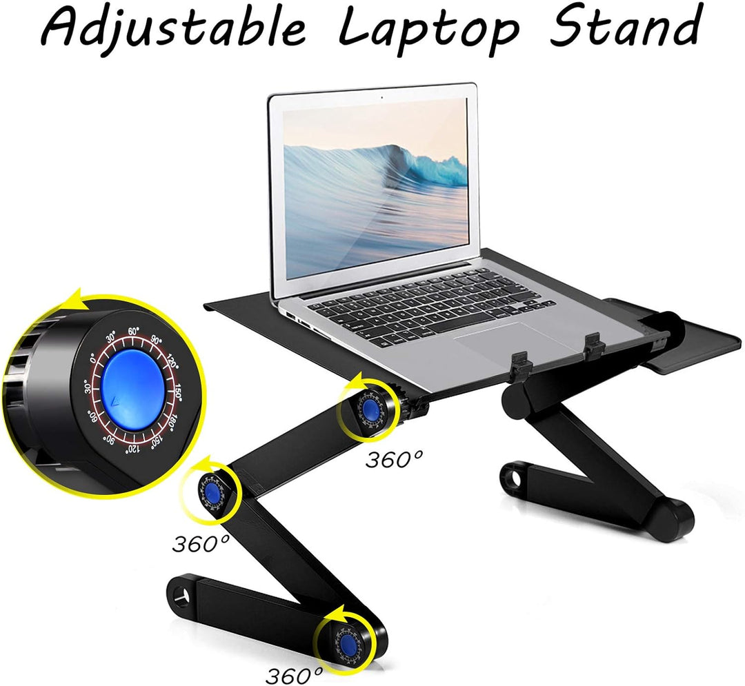 Verstellbarer Laptopständer Faltbarer Laptop-Schreibtisch PC-Computertisch mit 2 Lüftern und Mausabl