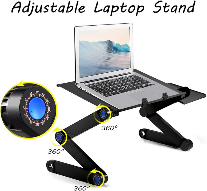 Verstellbarer Laptopständer Faltbarer Laptop-Schreibtisch PC-Computertisch mit 2 Lüftern und Mausabl