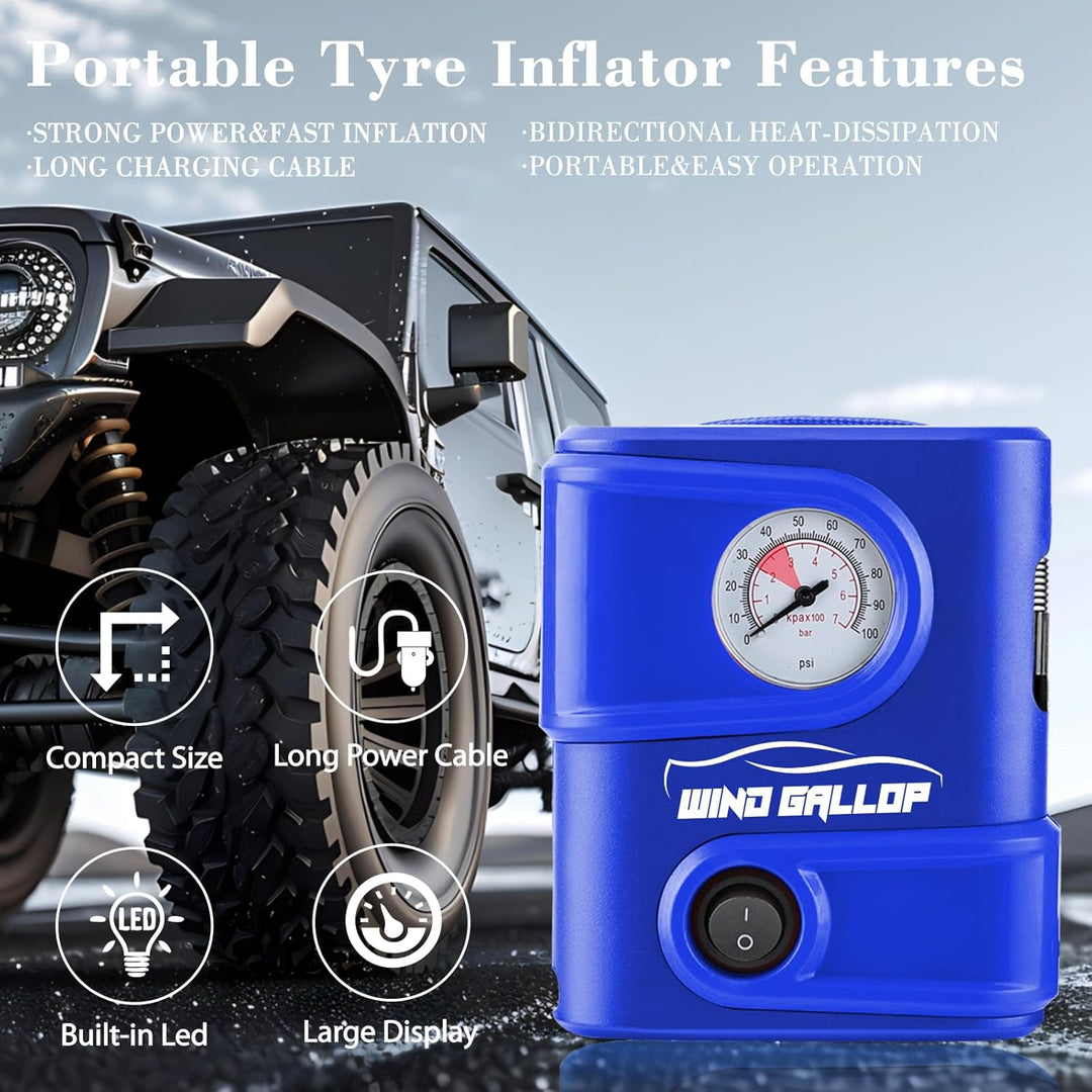 WindGallop Auto Kompressor 12V Luftpumpe Reifen Pumpe für Kleiner tragbarer Luftkompressor Reifenfül