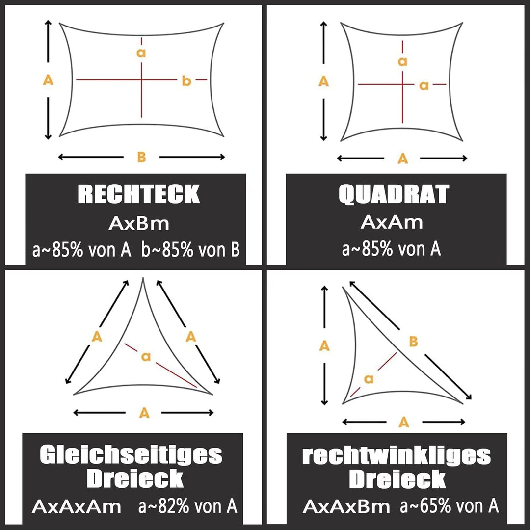 Ufamiluk sonnensegel wasserdicht rechteckig 1.5x3m sonnensegel Balkon Regenschutz 95% UV Schutz Wind