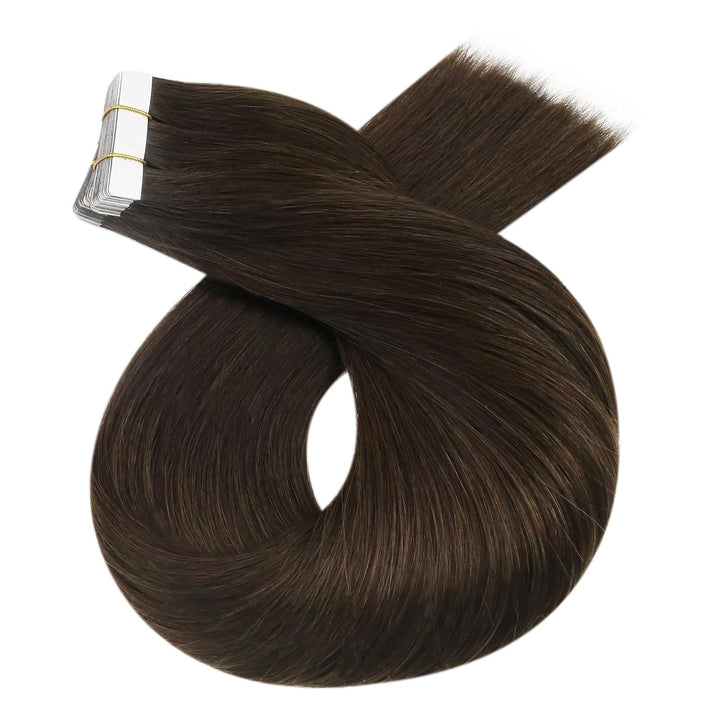 Moresoo Invisible Tape Extensions Echthaar 60 cm Tape in Haarverlängerungen Klebe Extensions Echthaa