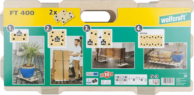 wolfcraft 5543000 Puzzle Boards Möbelroller ft 400, 2 Stück