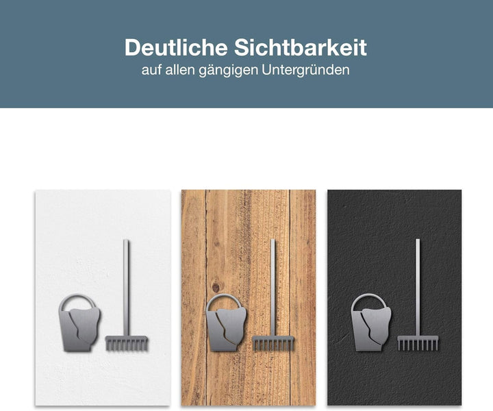 PHOS Design, P3801, Piktogramm Putzraum Abstellkammer Abstellraum Schild, 11 x 9,6 cm, Edelstahl geb