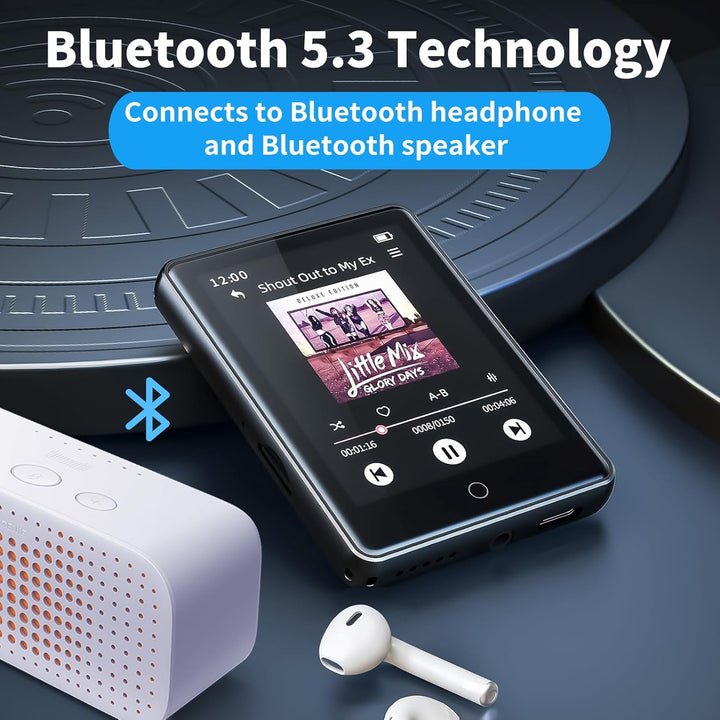 64 GB MP3 Player Bluetooth 5.3 Portable 2,8” Touchscreen Music Player mp3-player Kinder mit Lautspre