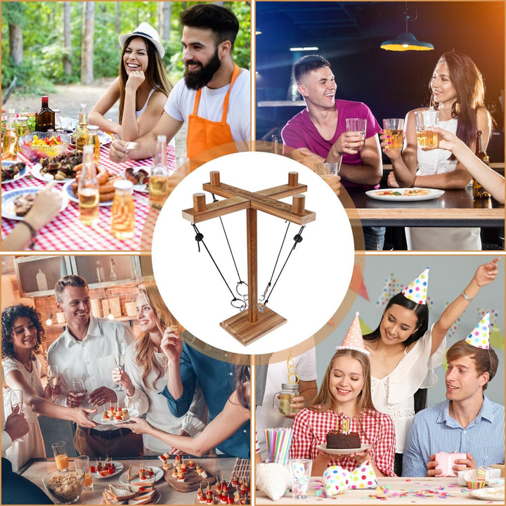 RNHDLY Ring Toss Hook und Ring Indoor, Toss Haken und Ring Spiel, Ring Toss Game Ringwurfspiel Erwac