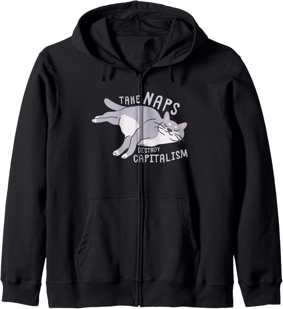 Take Naps, Destroy Capitalism – lustige kommunistische Katze Kapuzenjacke