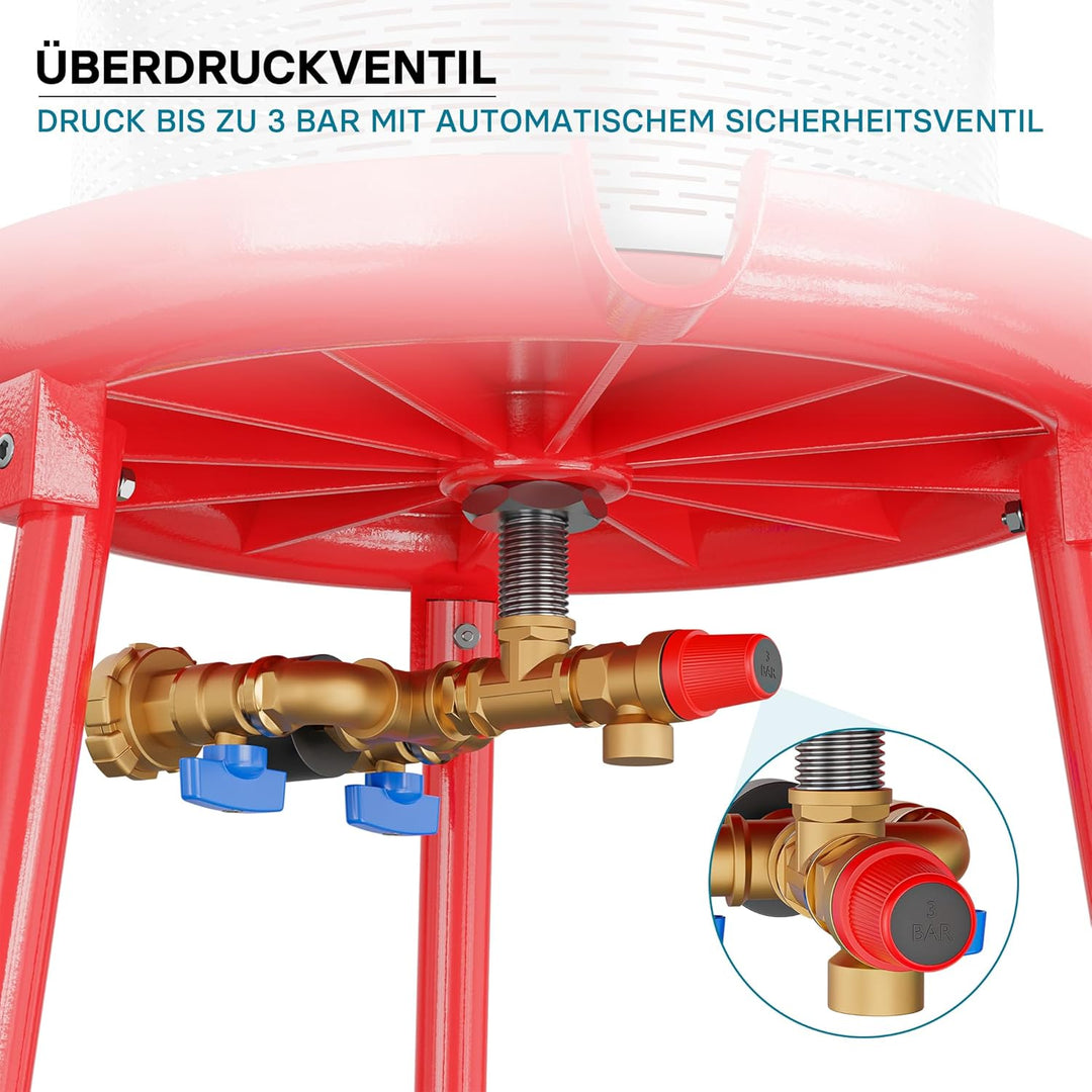 Wiltec Edelstahl Hydropresse mit 20 Liter Korbinhalt, Wasserdruckpresse mit 3 bar zum Pressen von Ob