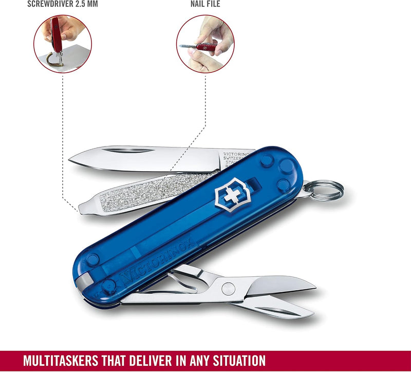 Victorinox Schweizer Taschenmesser, Klein, Classic SD, Multitool, Swiss Army Knife, Geschenk, 7 Funk