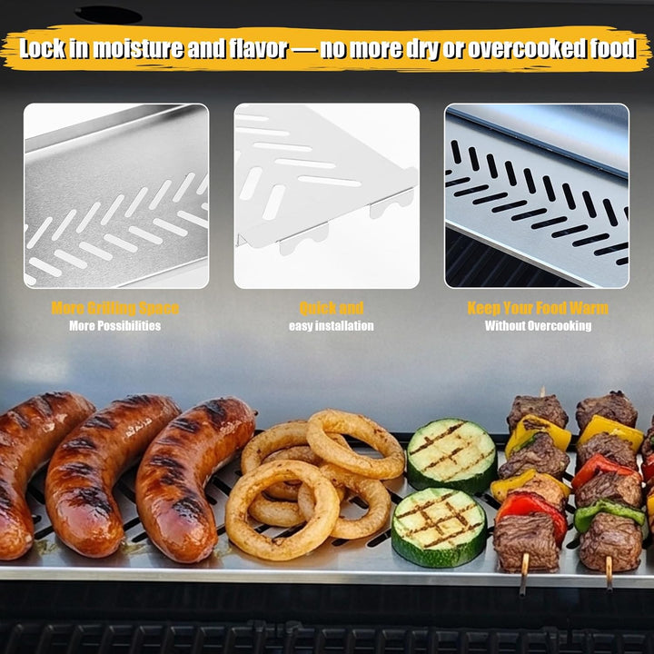 GFTIME Warmhalterost für Enders Chicago Next 3, Edelstahl Ersatzteil, 59,3 x 10,6 cm, obere Grillabl