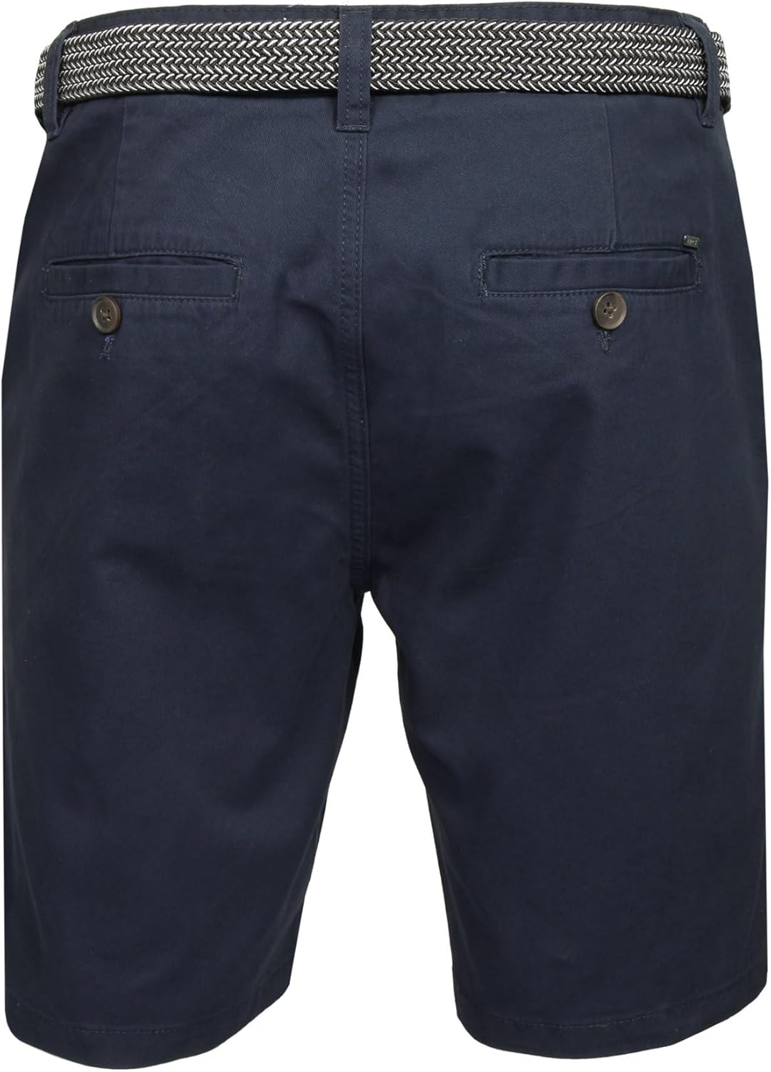 Xact Herren Premium massgeschneiderte Stretch Chino Shorts 34 Marineblau mit Gürtel, 34 Marineblau m