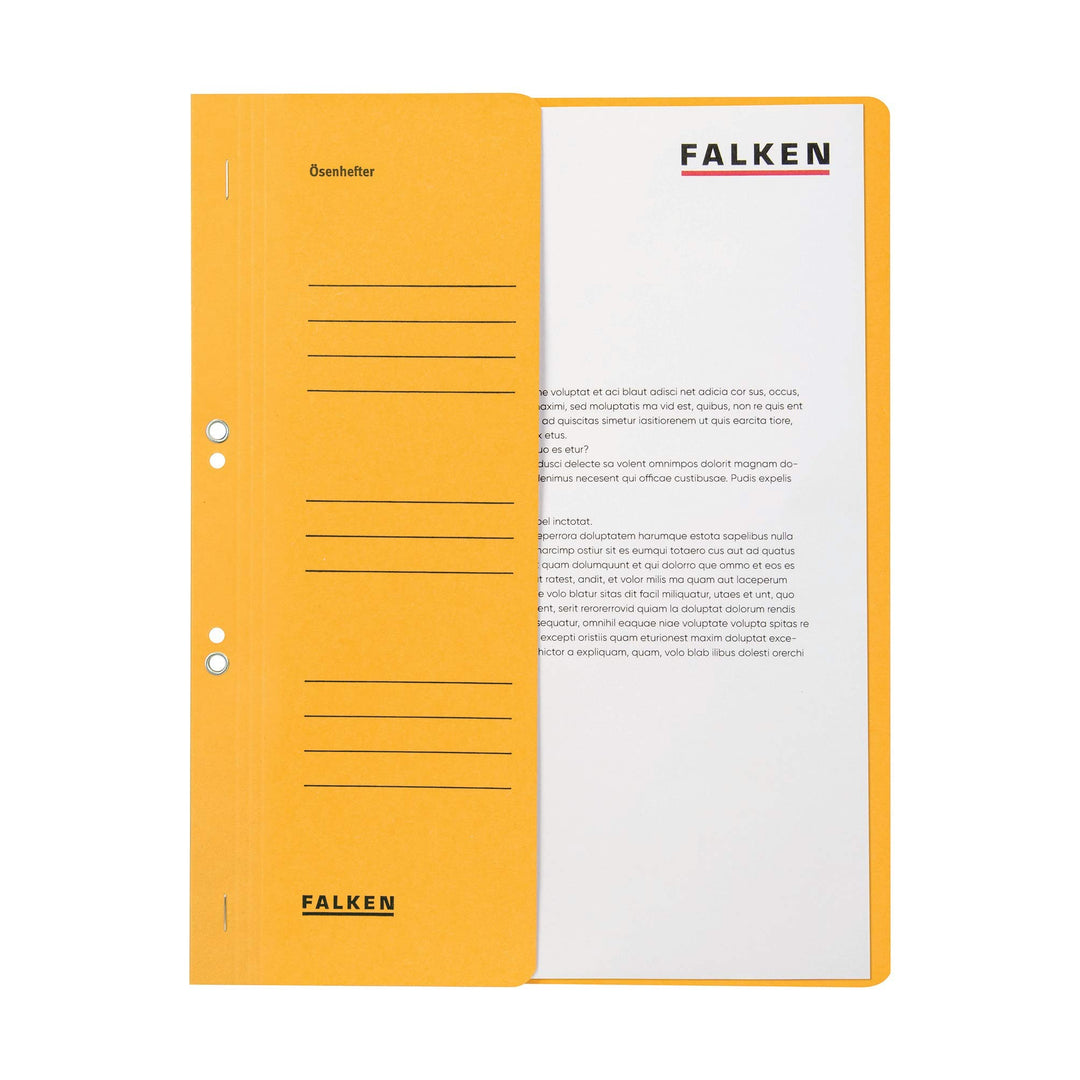 Original Falken 50er Pack Ösenhefter. Made in Germany. Aus Recycling-Karton mit halbem Vorderdeckel