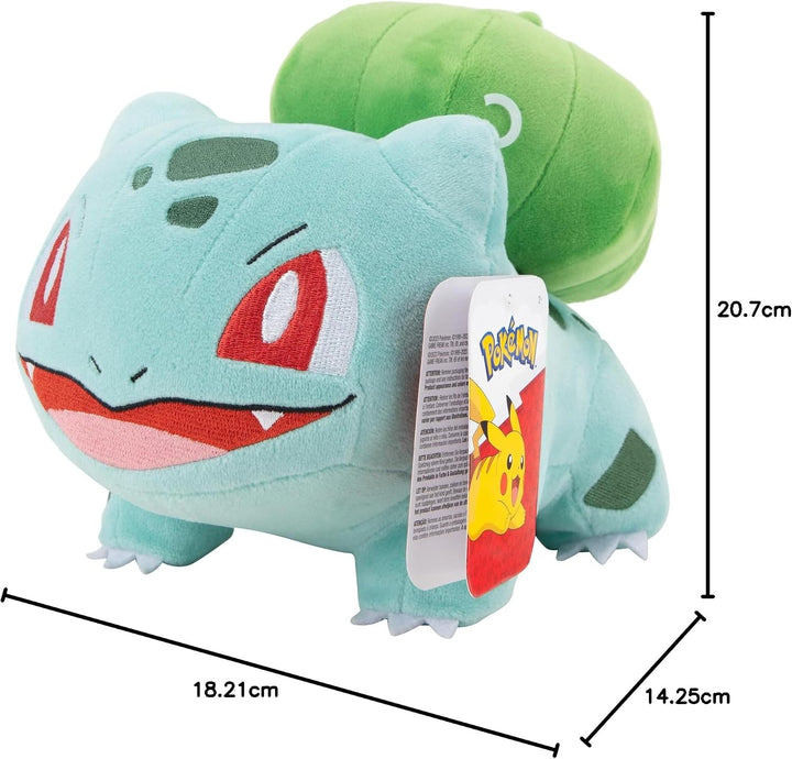 Pokémon PKW3083-20cm Plüsch - Bisasam, offizielles Plüsch Bulbasaur, Bulbasaur