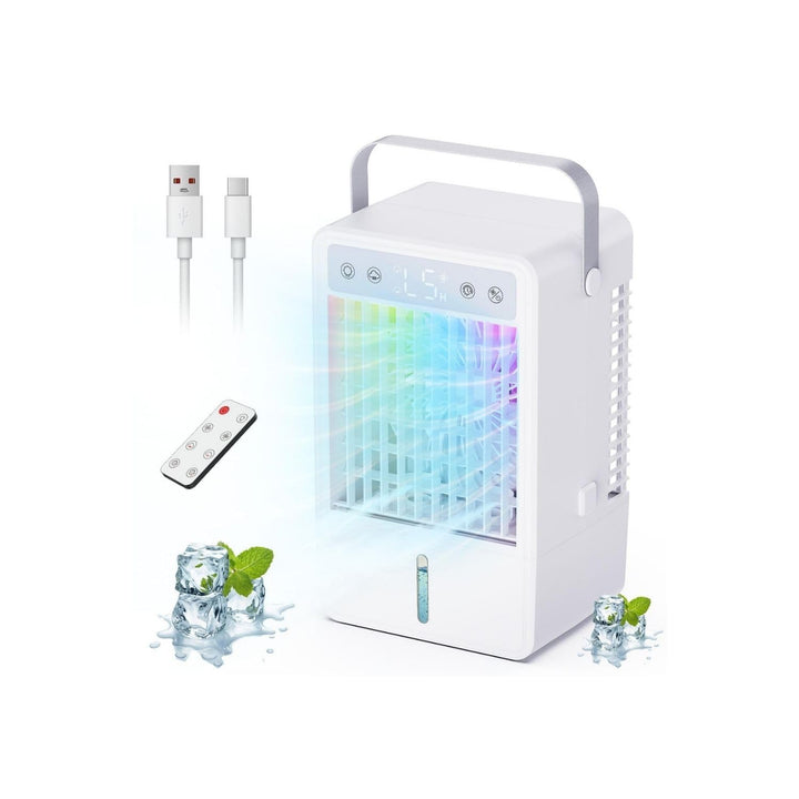 Mobile Klimaanlage Klein 1,5L Wassertank, Mobiles Klimagerät Mini Luftkühler mit Wasserkühlung, USB