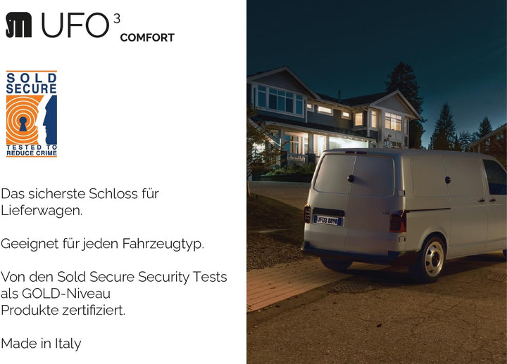 UFO MERONI SERRATURE - Ufo3 Comfort Sicherheitsschloss Transporter, Einbruchschutz Wohnmobil für Lie